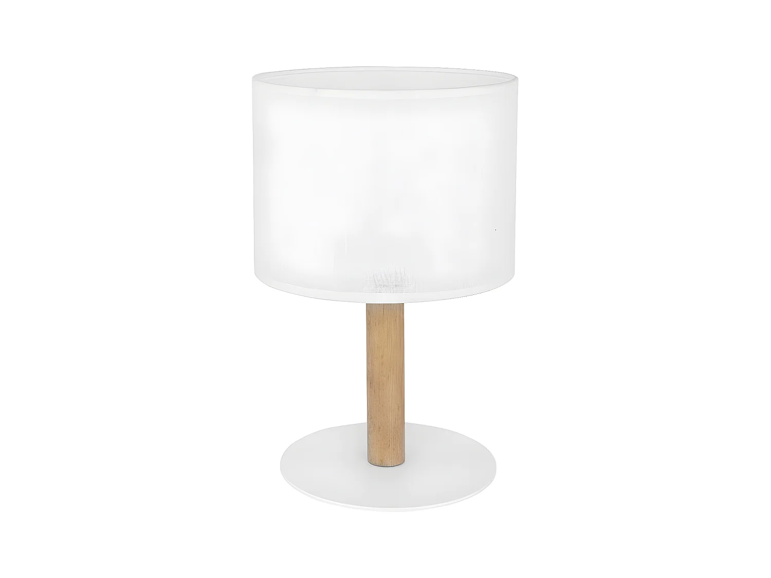 Lampe à poser en bois et tissu blanc – h33cm – modèle DEVA de TK LIGHTING