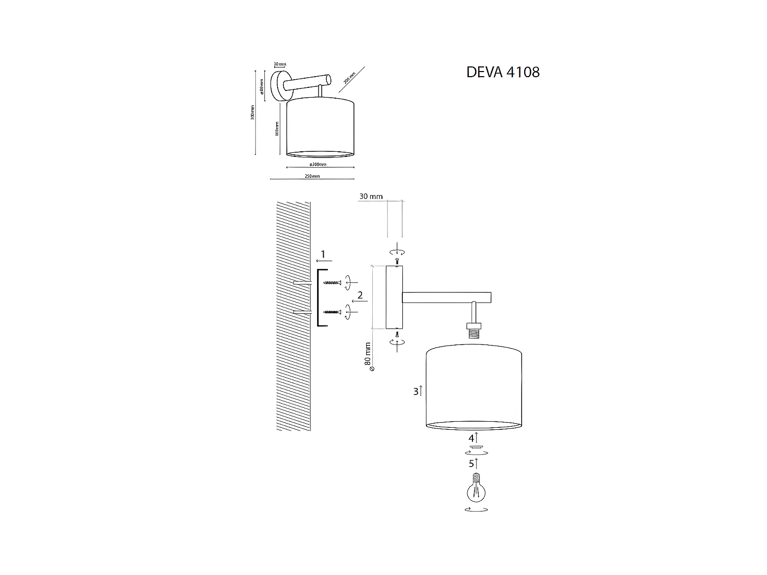 Applique murale en tissu blanc et bois - modèle DEVA de TK LIGHTING