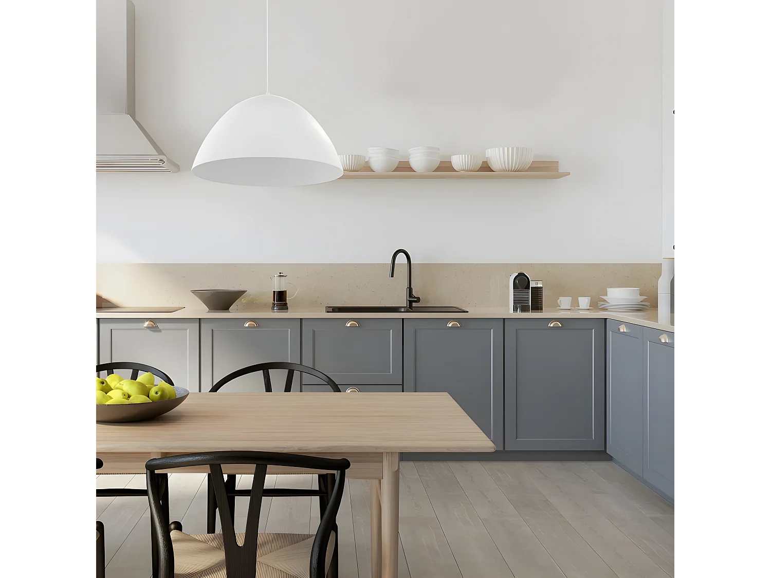 Suspension XL en métal blanc – H170cm réglable - 1xE27 - modèle FARO de TK LIGHTING