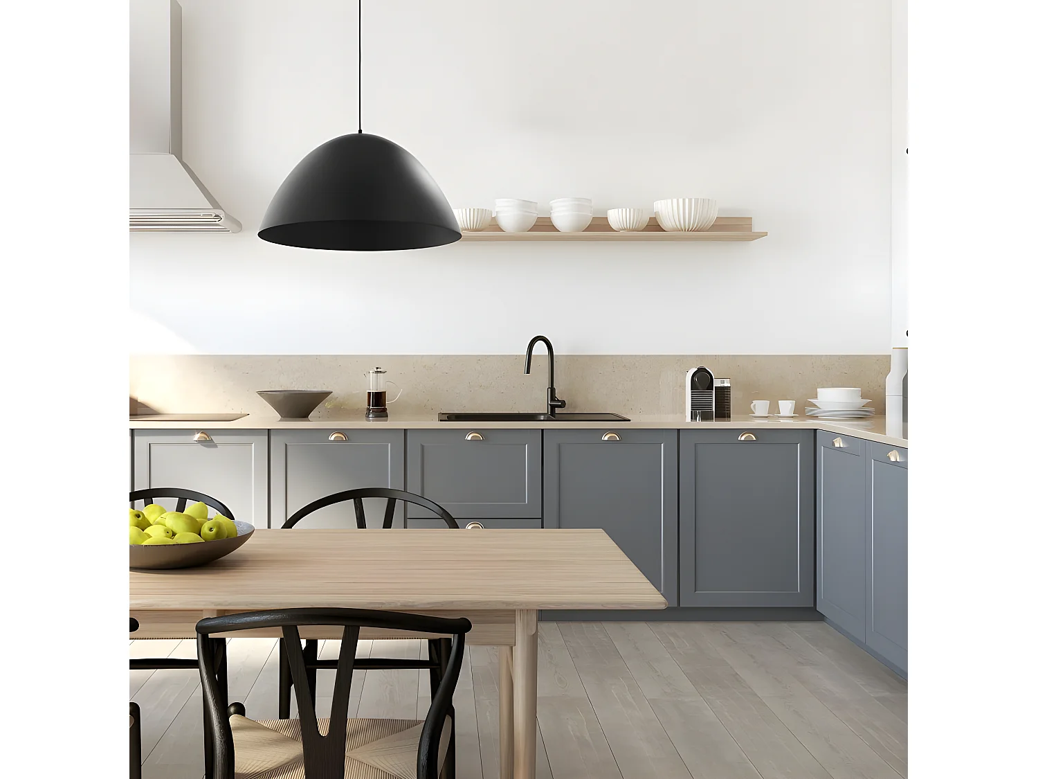 Suspension XL en métal noir – diam 50cm - 1xE27 - modèle FARO de TK LIGHTING