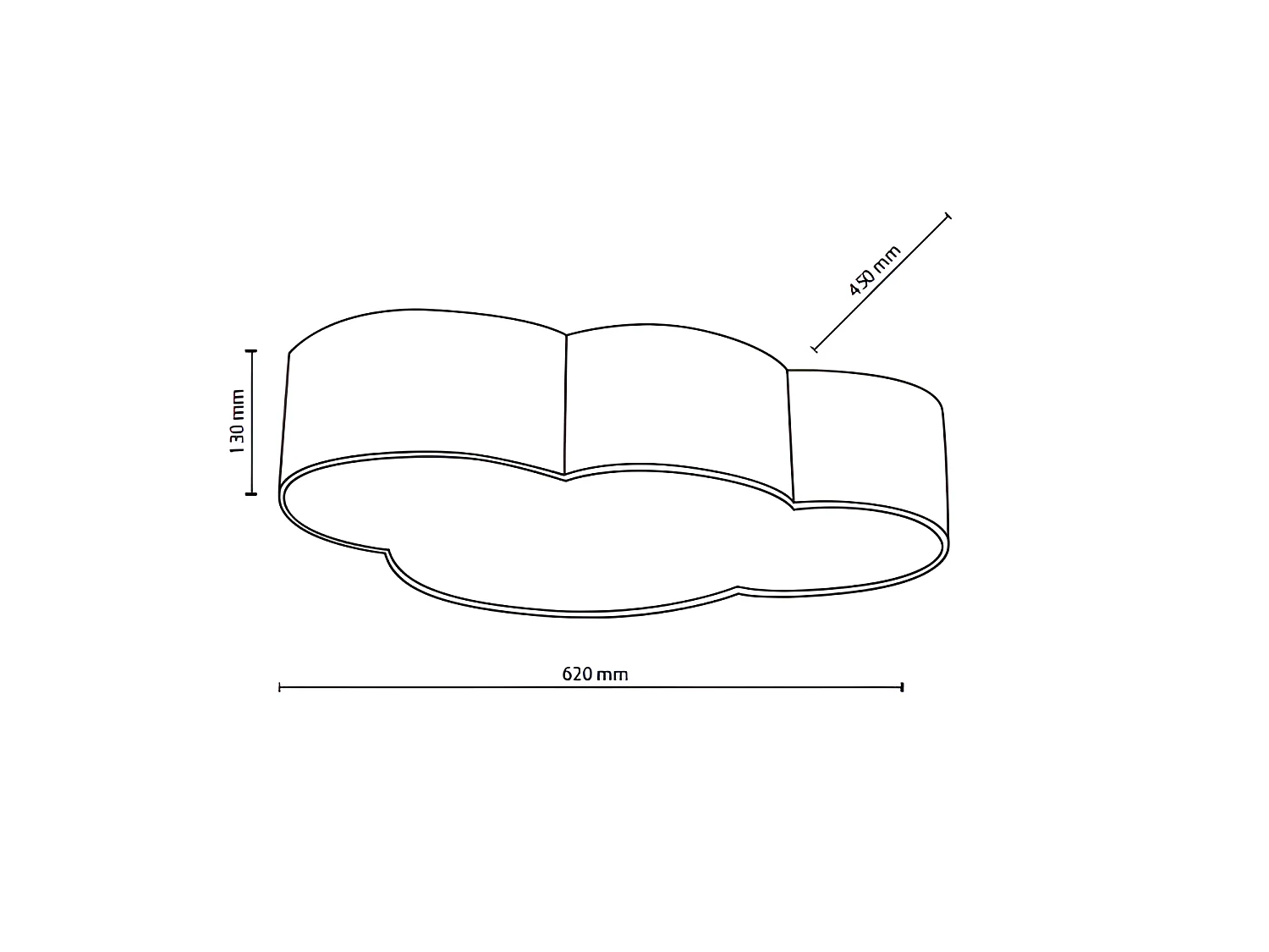 Plafonnier nuage - h13cm - 4 x E27- modèle CLOUD de TK LIGHTING