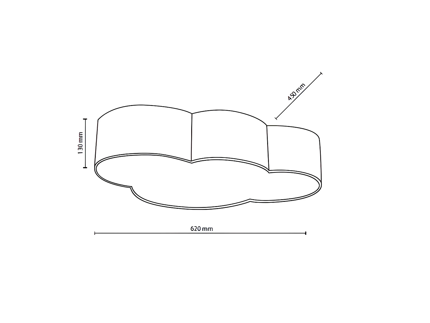 Plafonnier nuage - h13cm - 4 x E27- modèle CLOUD de TK LIGHTING