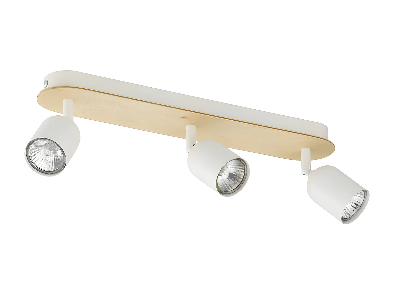 Plafonnier métal blanc et bois - Orientable - 3x GU10- modèle TOP WOOD de TK LIGHTING