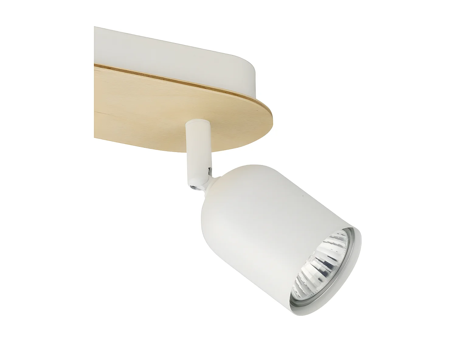Plafonnier métal blanc et bois - Orientable - 3x GU10- modèle TOP WOOD de TK LIGHTING