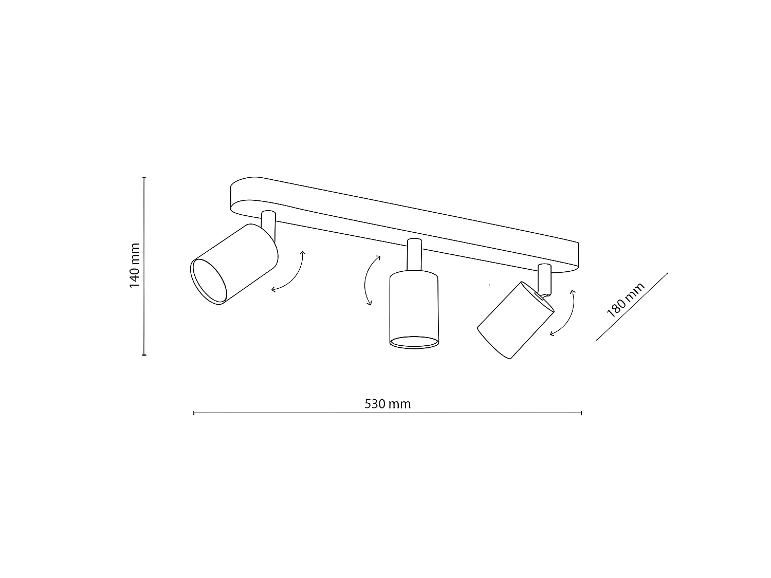 Plafonnier métal blanc et bois - Orientable - 3x GU10- modèle TOP WOOD de TK LIGHTING