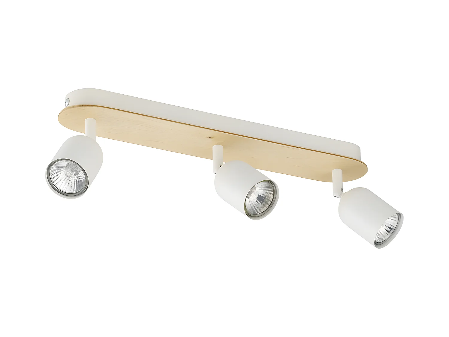 Plafonnier métal blanc et bois - Orientable - 3x GU10- modèle TOP WOOD de TK LIGHTING