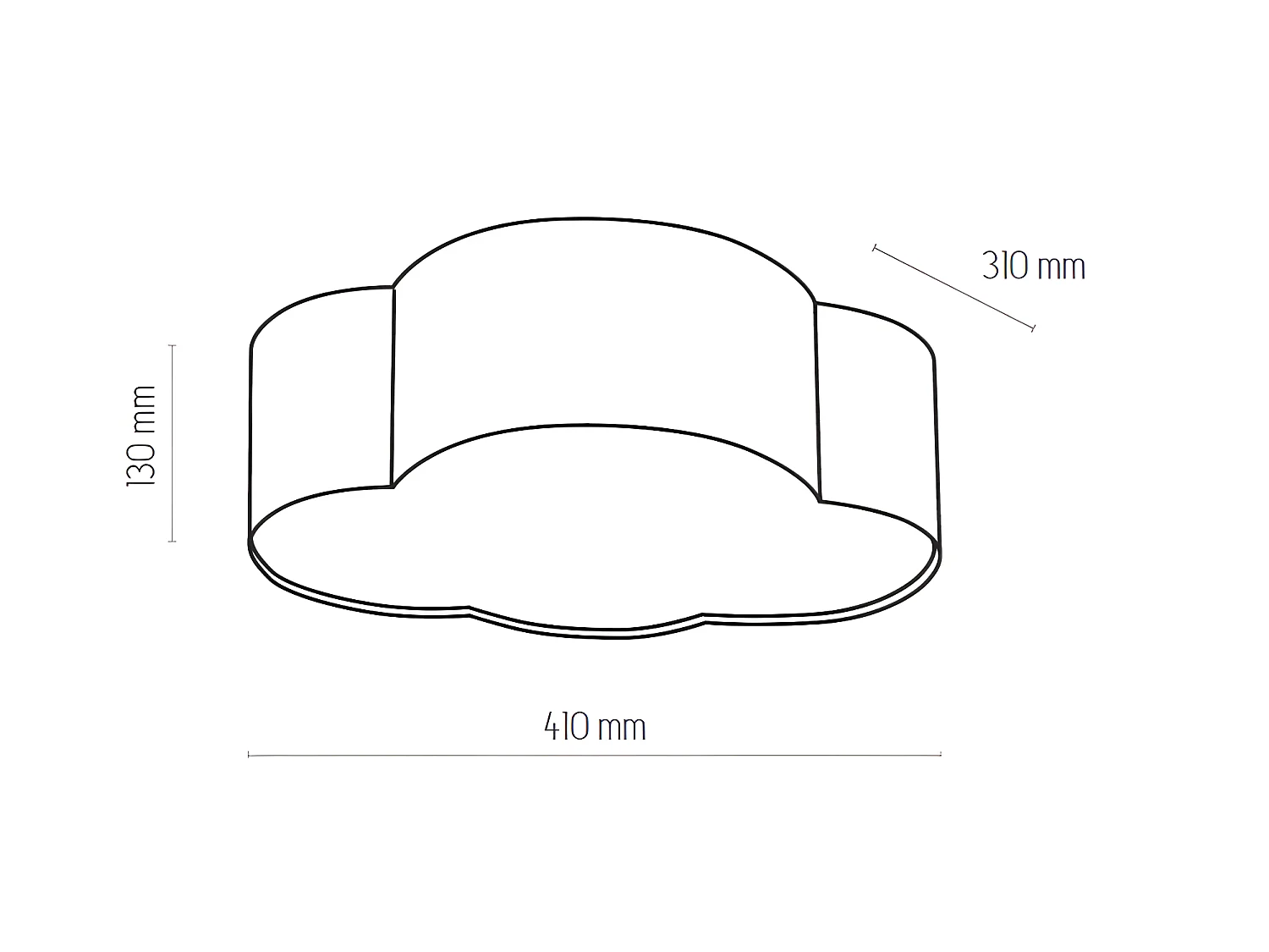 Plafonnier nuage gris – L41cm x h13cm -2xE27 - modèle CLOUD de TK LIGHTING