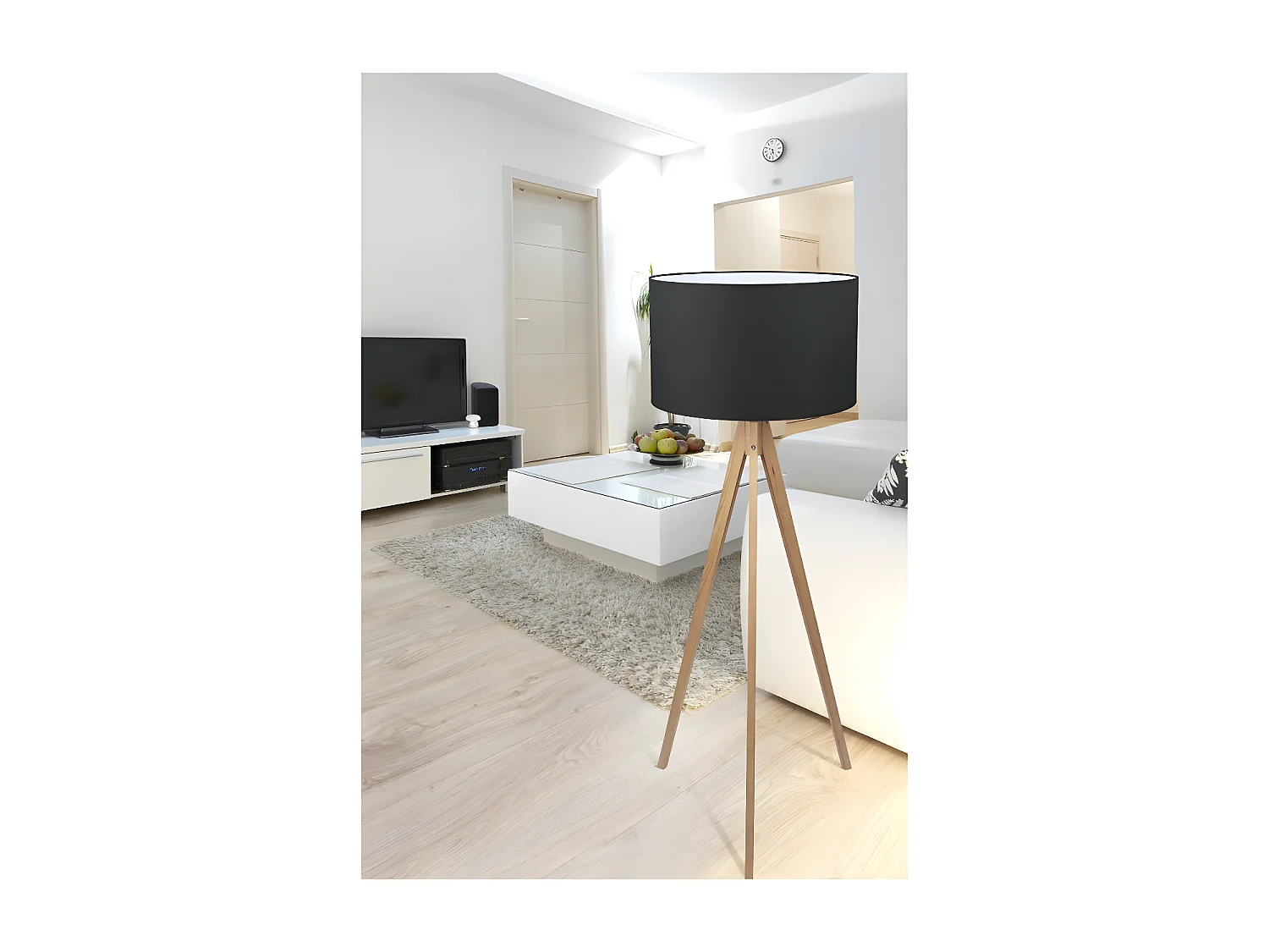 Lampadaire trépied bois - Noir - h145cm - 1xE27 -modèle TREVISO de TK LGIHTING