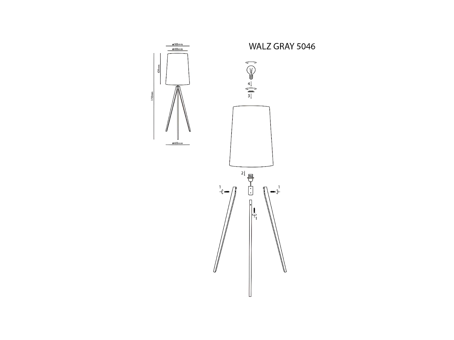 Lampadaire XL blanc en bois - H177cm - 1xE27 - modèle WALZ de TK LIGHTING