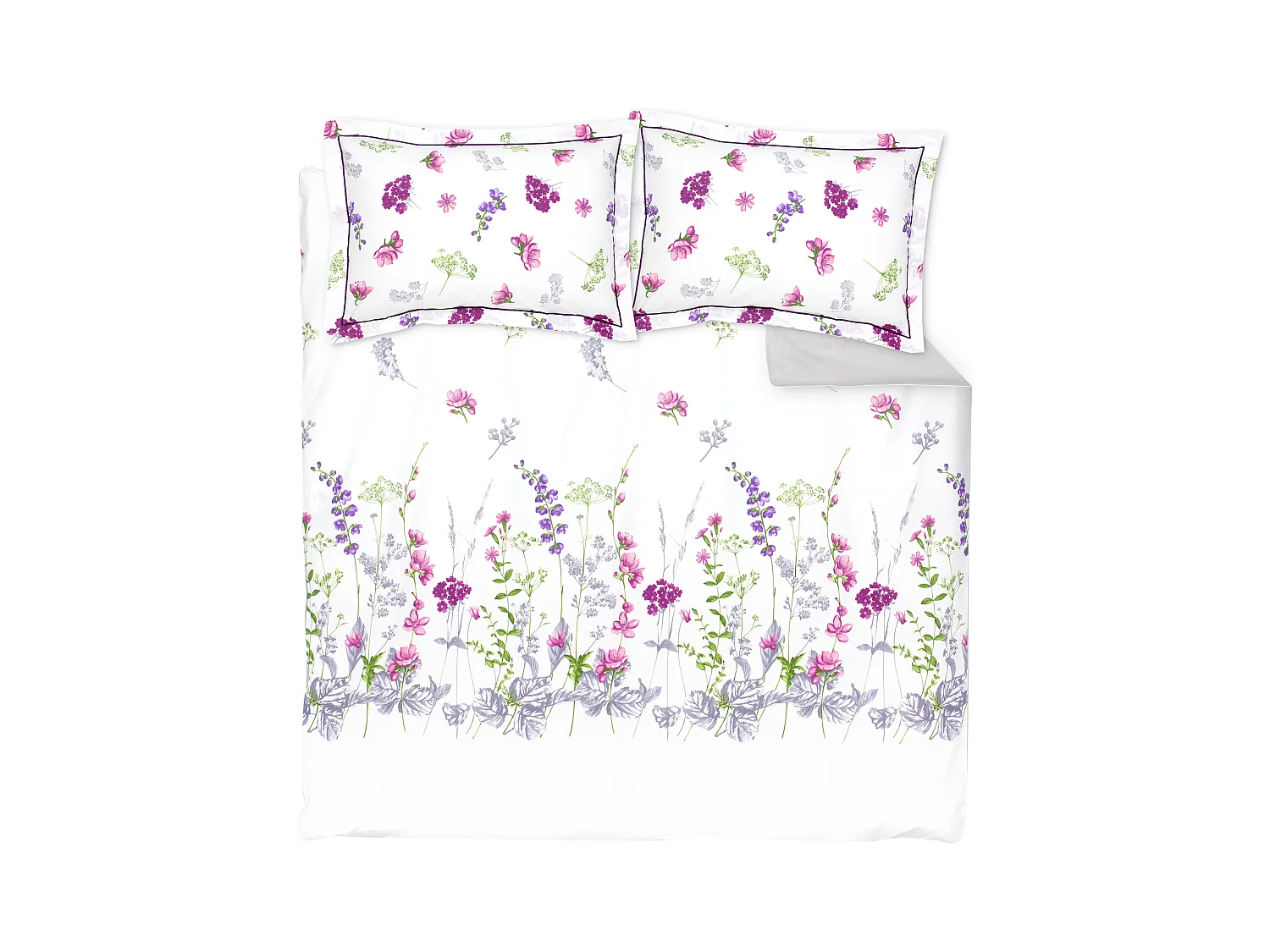 Parure de lit 200x200 cm 50x70 cm en coton PRETTY blanc