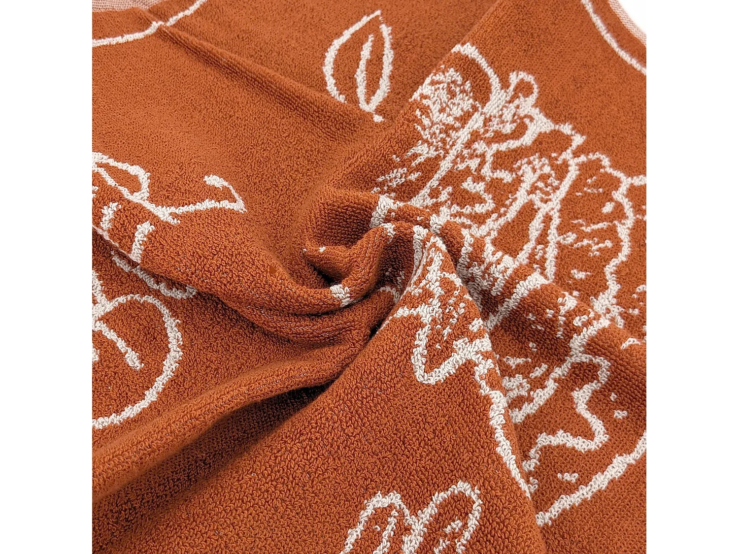 Lot de 2 torchons de cuisine pur coton motif fromage 50x50 cm BURGER orange