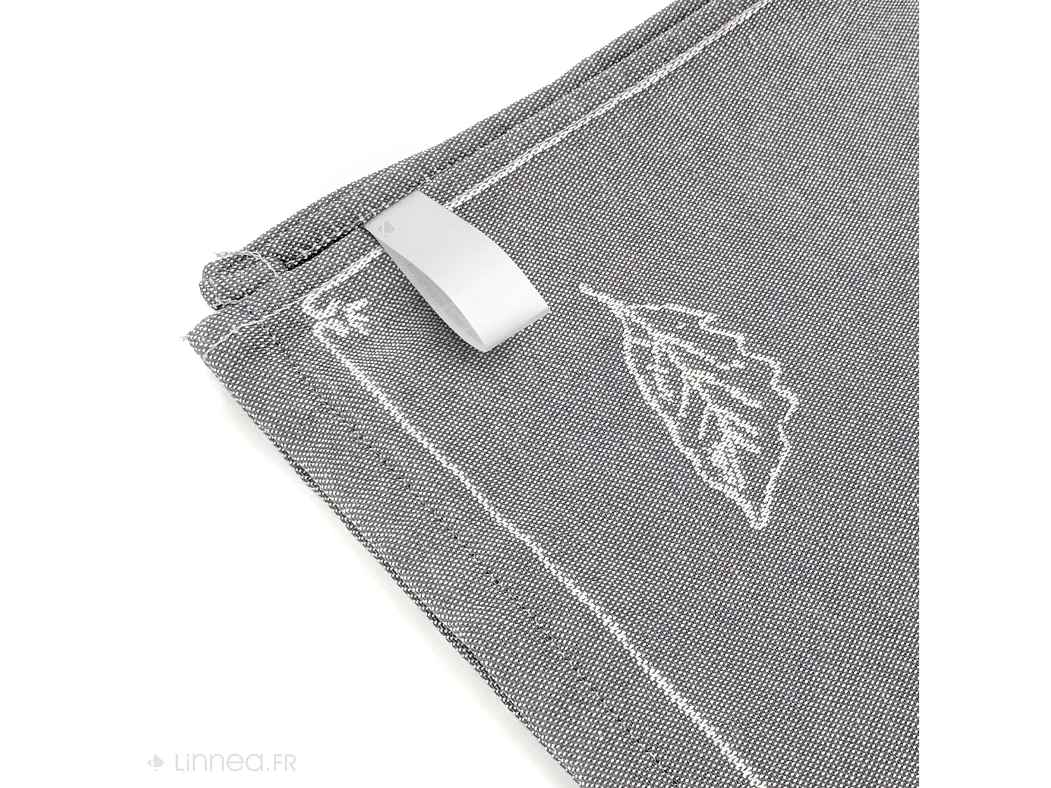 Lot de 2 torchons de cuisine pur coton 50x70 cm collection BURGER gris