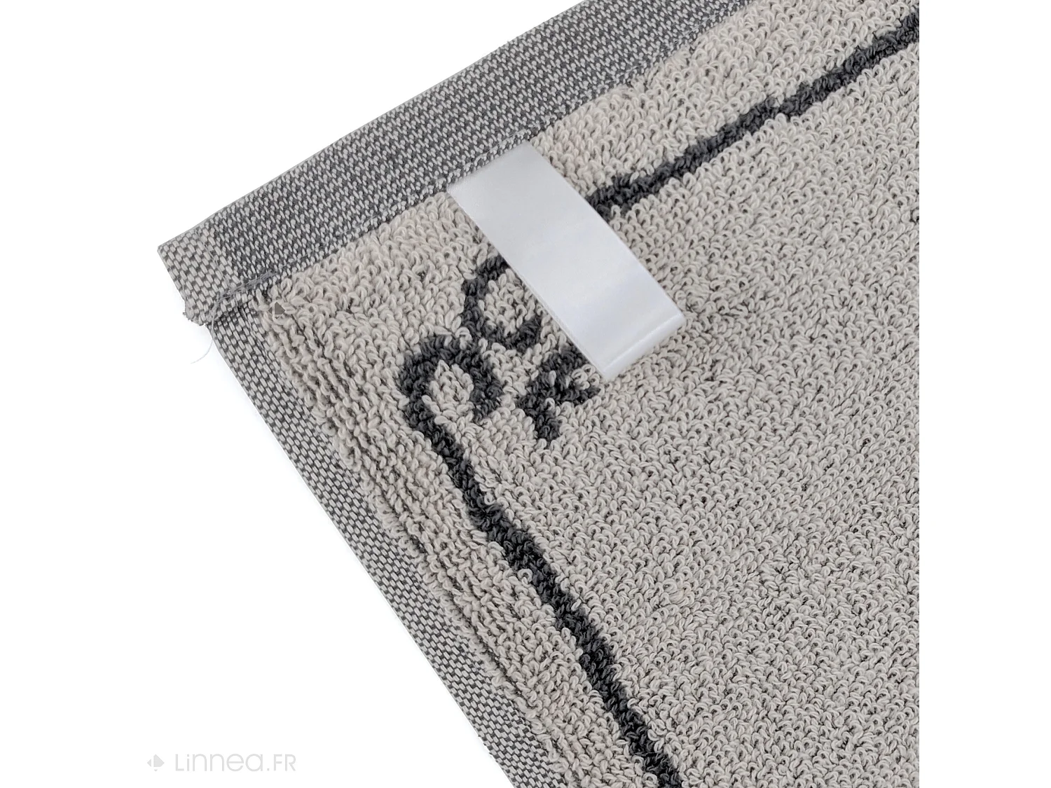 Lot de 2 torchons de cuisine pur coton 50x50 cm collection BURGER gris