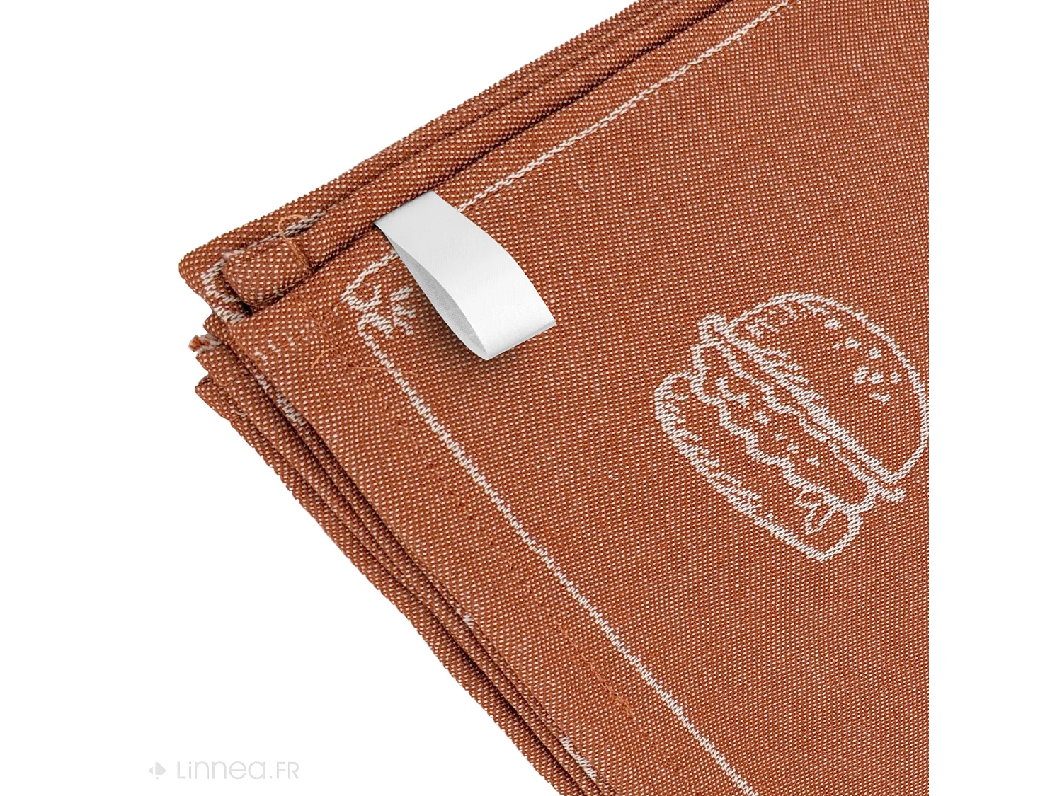 Lot de 2 torchons de cuisine pur coton 50x70 cm BURGER orange