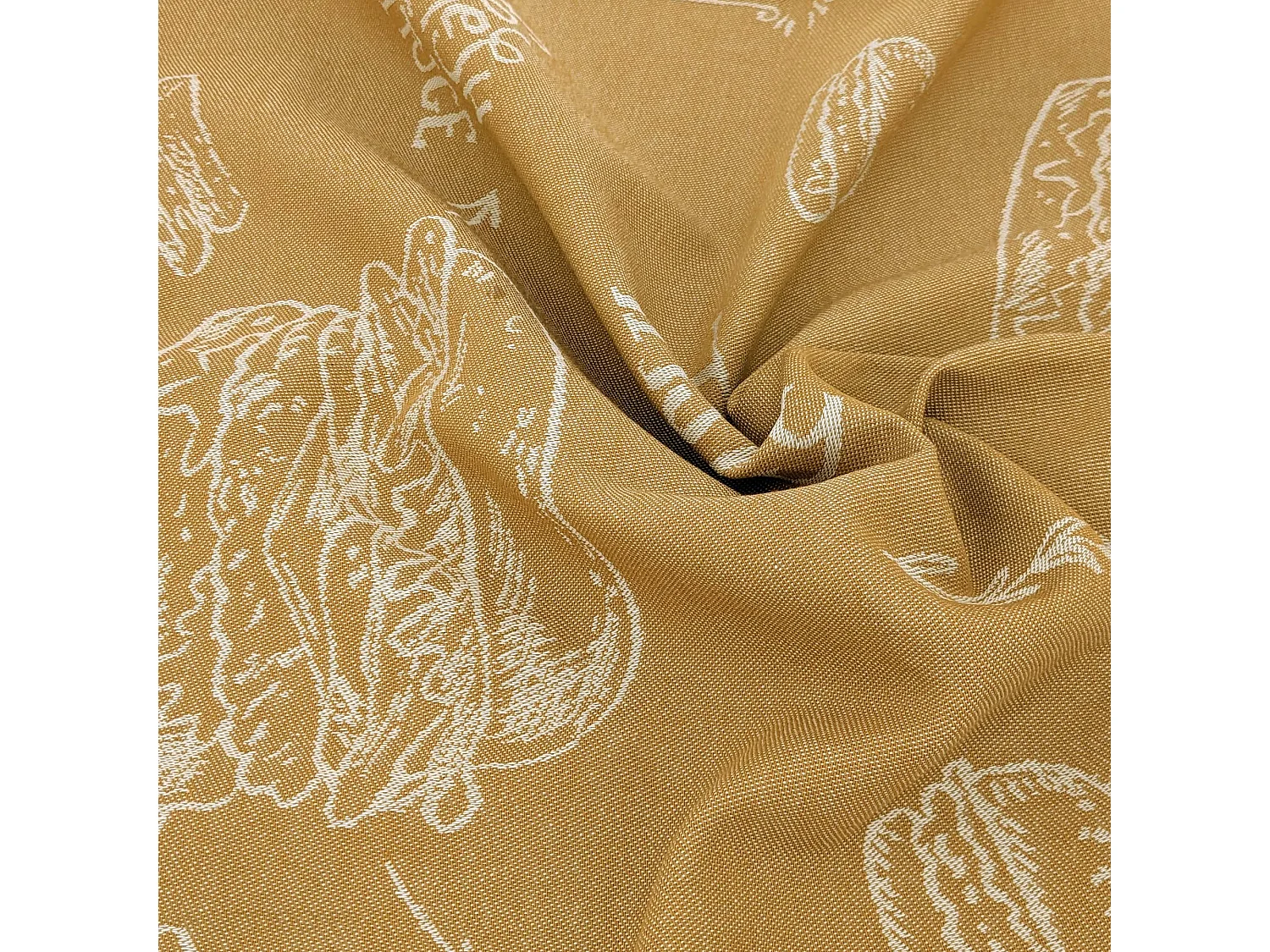 Lot de 2 torchons de cuisine pur coton 50x70 cm BURGER jaune