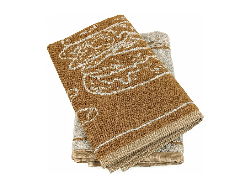 Lot de 2 torchons de cuisine pur coton motif fromage 50x50 cm BURGER jaune