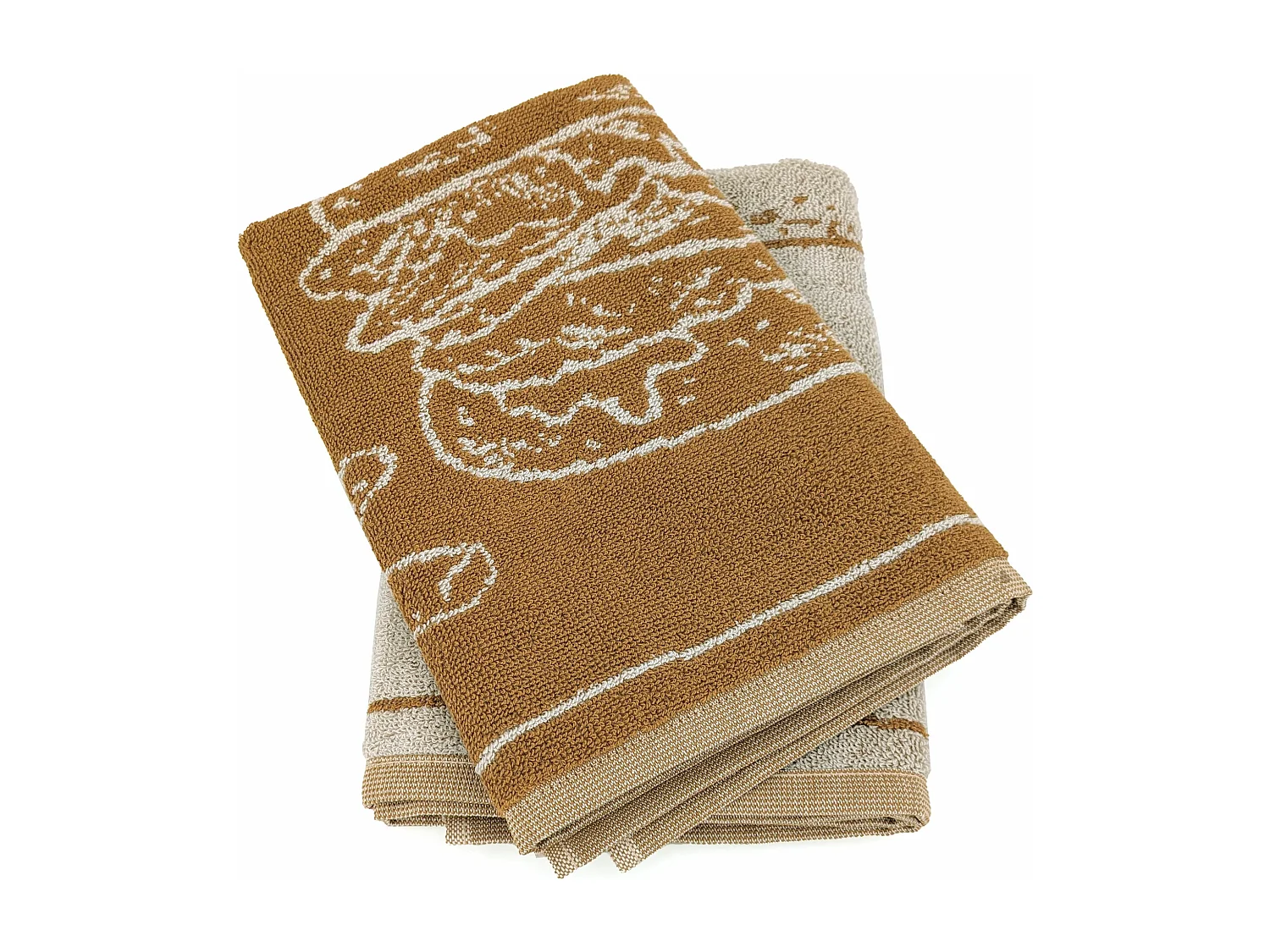 Lot de 2 torchons de cuisine pur coton motif fromage 50x50 cm BURGER jaune