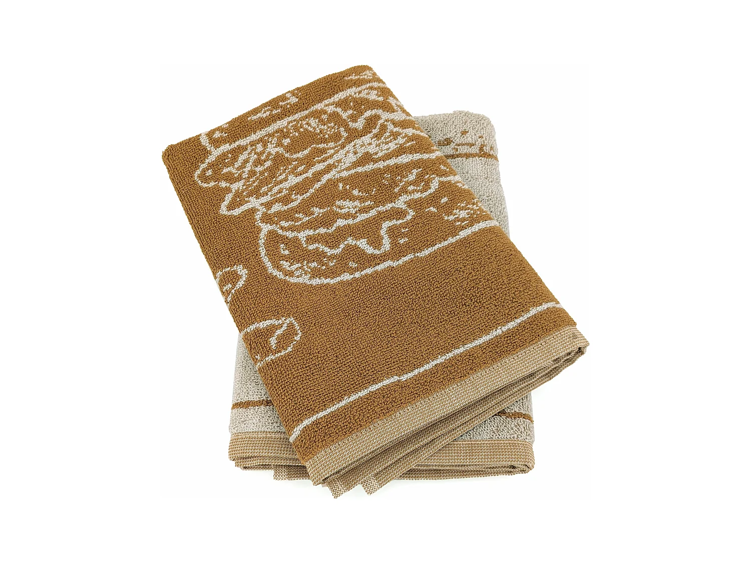 Lot de 2 torchons de cuisine pur coton motif fromage 50x50 cm BURGER jaune