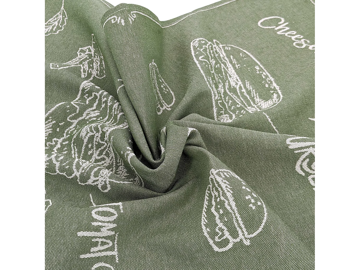 Lot de 2 torchons de cuisine pur coton 50x70 cm collection BURGER vert