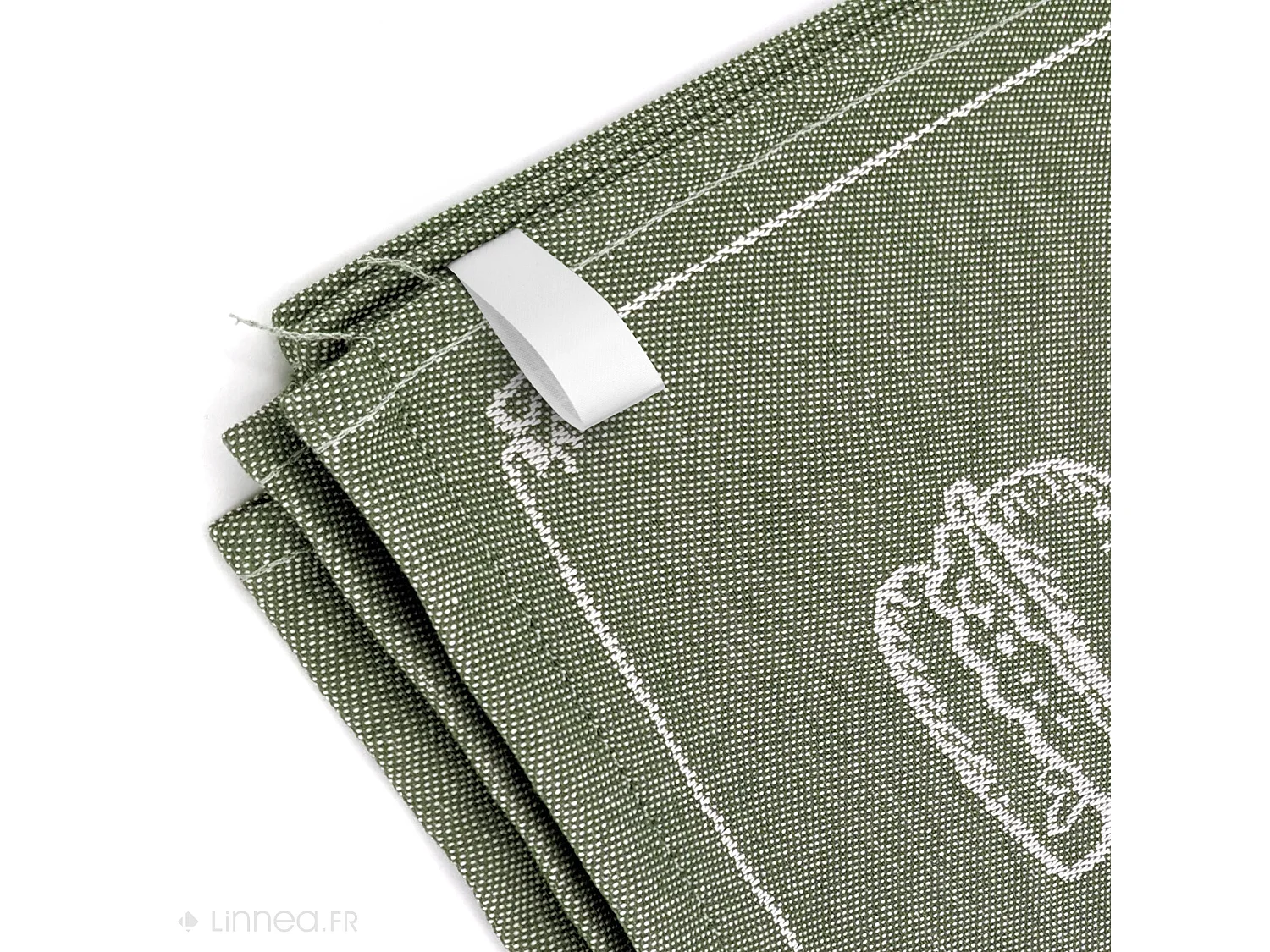 Lot de 2 torchons de cuisine pur coton 50x70 cm collection BURGER vert