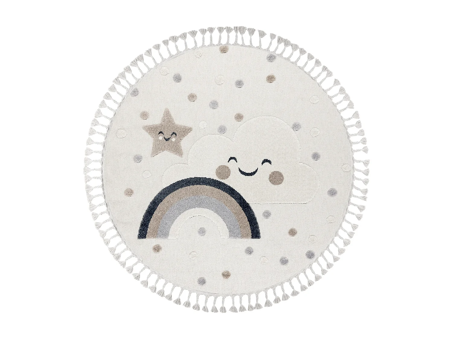 Alfombra YOYO EY78 circulo blanco / beige - Nube, Arcoiris, puntos par cercle 120 cm