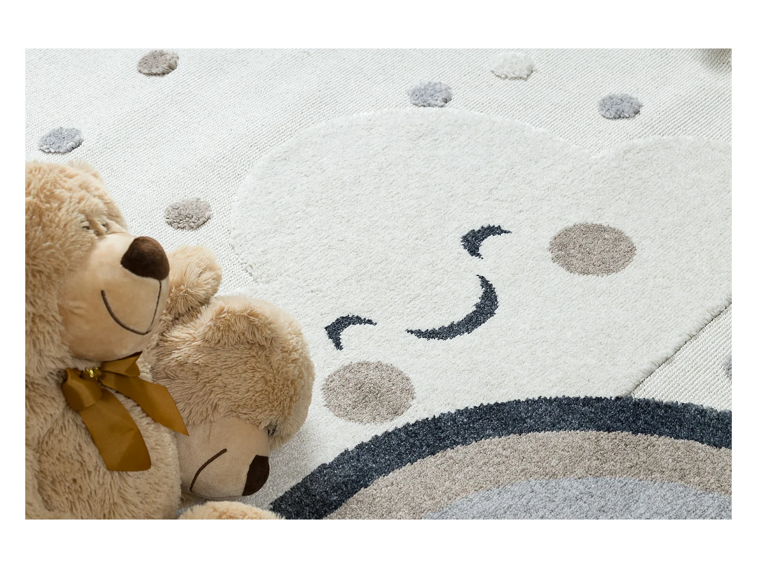 Tapijt YOYO EY78 cirkel wit / beige - Oblak, Regenboog, stippen, voor  cercle 120 cm