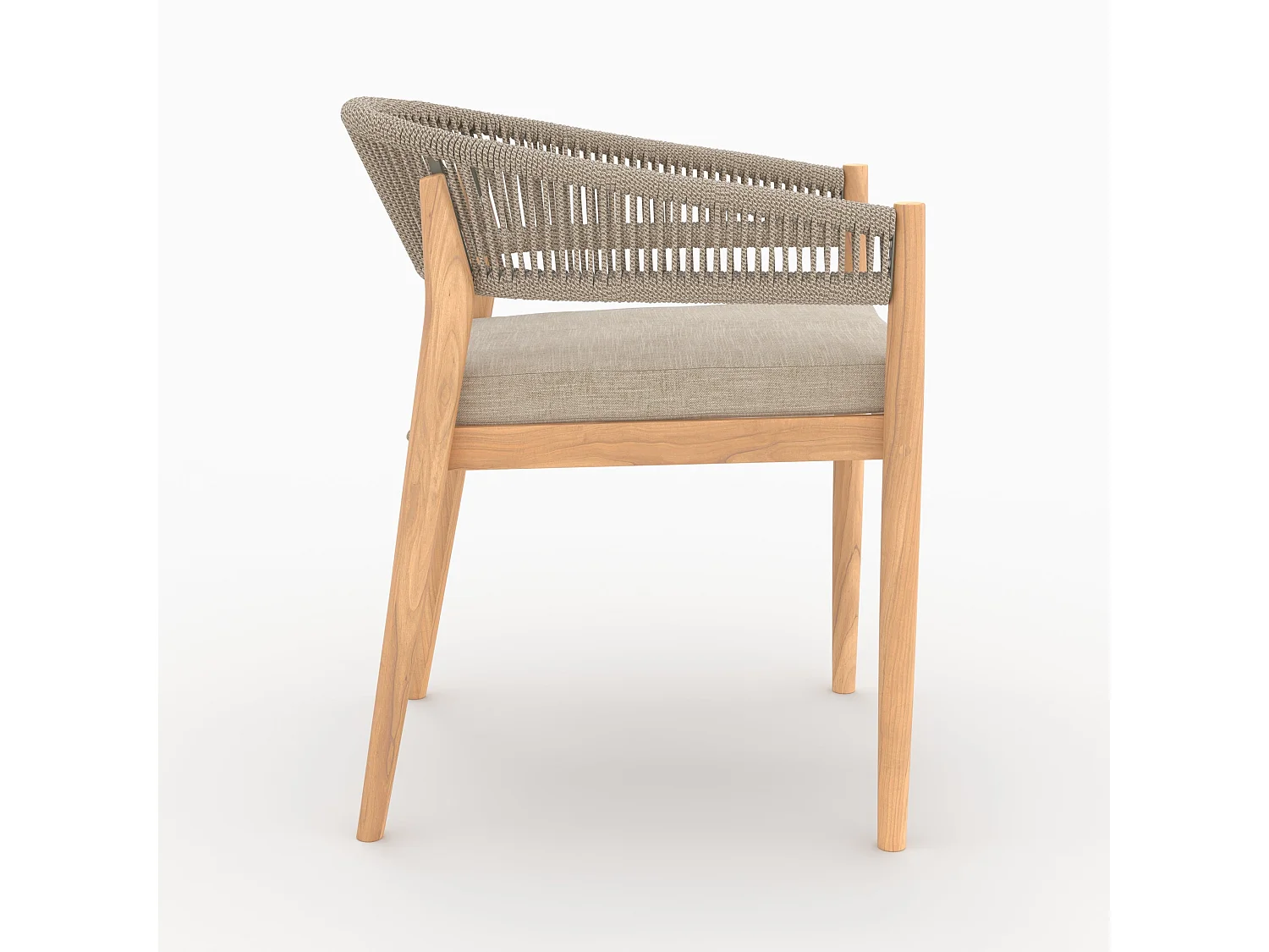 Sedia da giardino in tessuto beige e legno d'acacia - Izïa