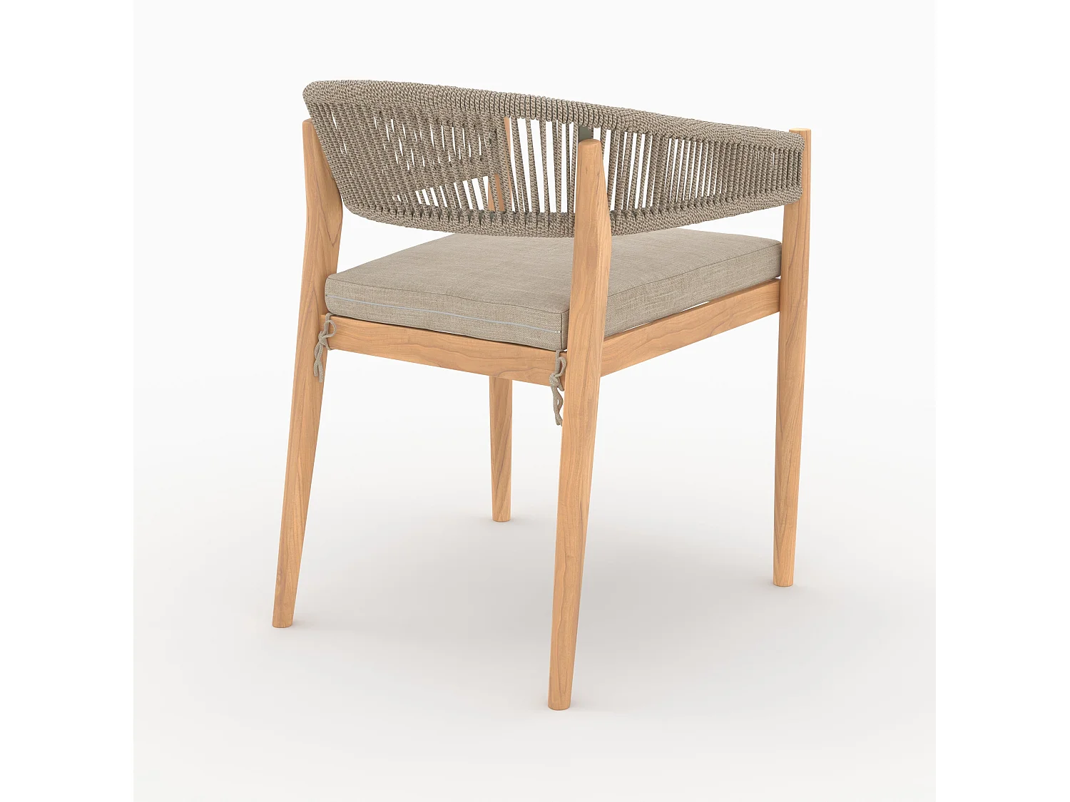 Sedia da giardino in tessuto beige e legno d'acacia - Izïa