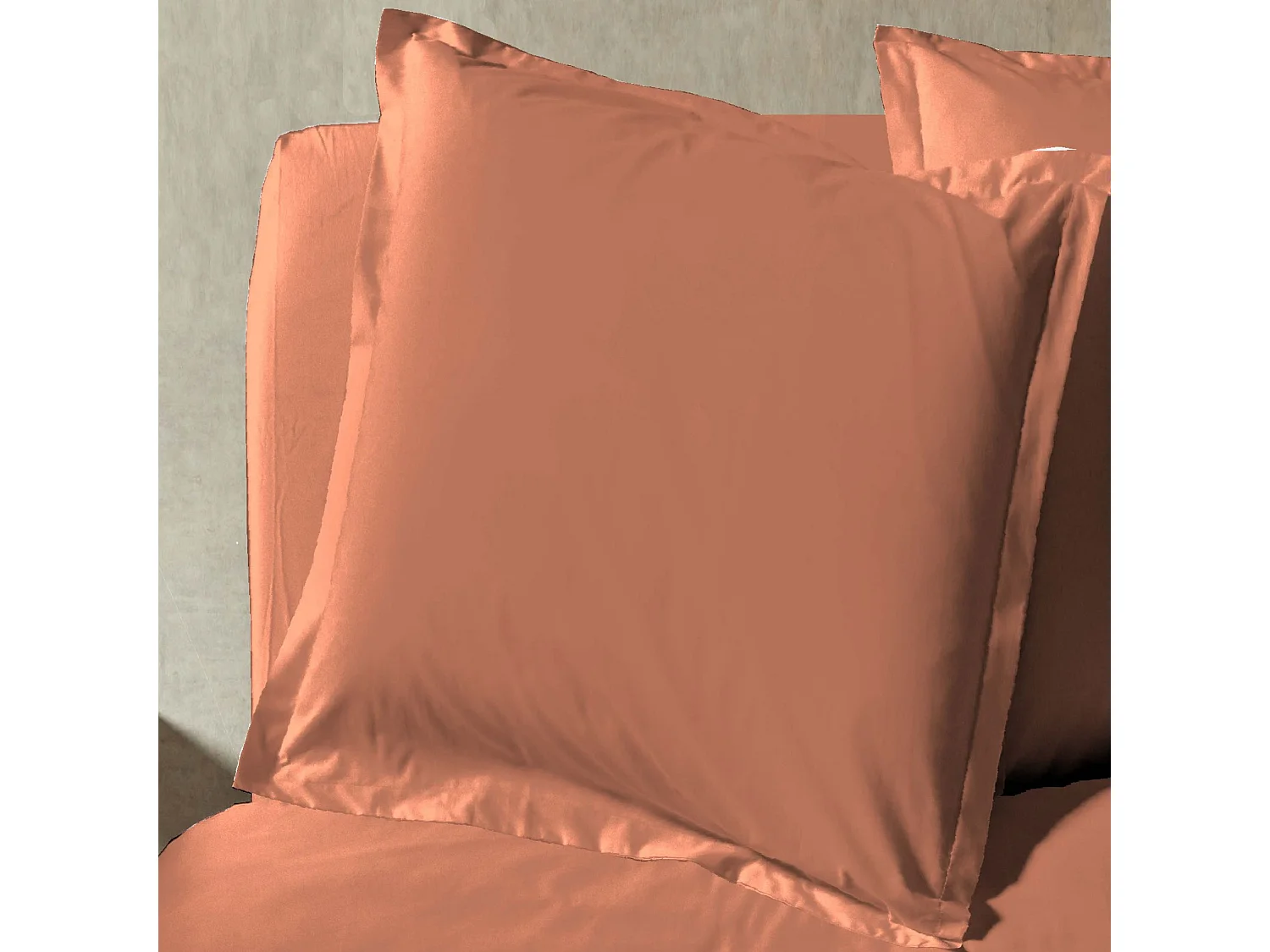 Parure de lit percale unie  240x220 Terracotta