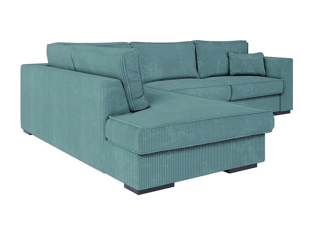 Canapé d'angle gauche Belami XXL 6 places en velours côtelé - Bleu clair - L303 x P228 x H86cm - Loungitude