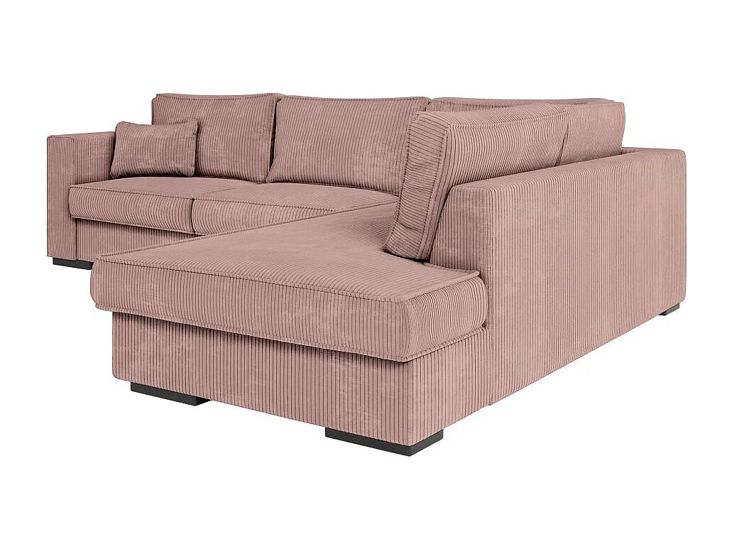 Canapé d'angle droit Belami XXL 6 places en velours côtelé - Vieux rose - L303 x P228 x H86cm - Loungitude