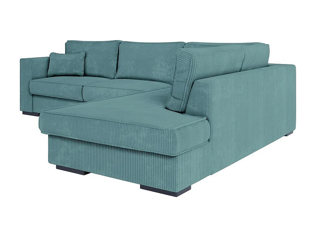 Canapé d'angle droit Belami XXL 6 places en velours côtelé - Bleu clair - L303 x P228 x H86cm - Loungitude