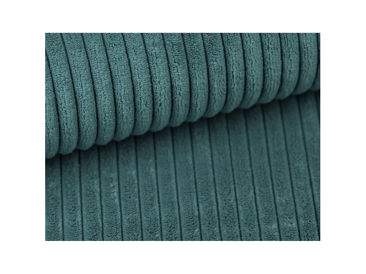 Canapé d'angle droit Belami XXL 6 places en velours côtelé - Bleu clair - L303 x P228 x H86cm - Loungitude
