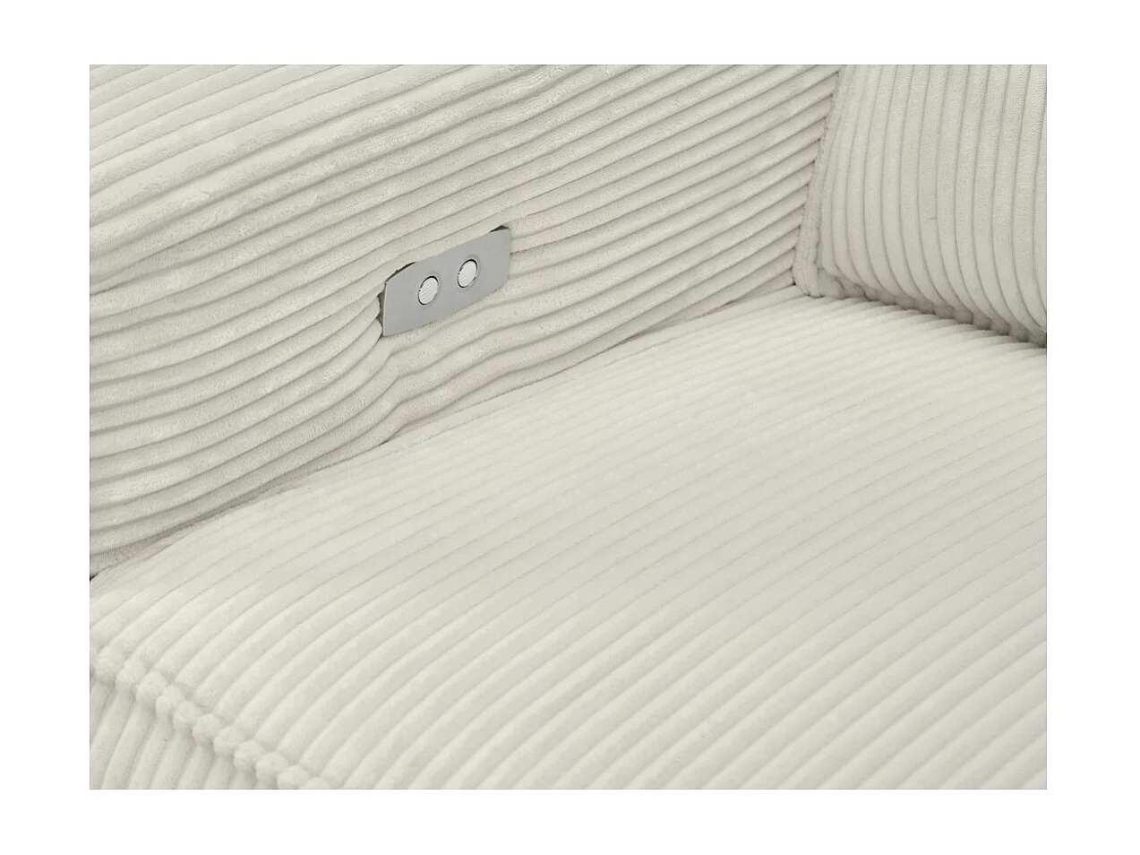 Canapé d'angle droit de relaxation électrique Charline 3 places en velours côtelé - Beige - L269 x P166 x H92cm - Loungitude