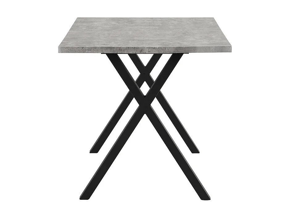 Tavolo da pranzo rettangolare - gambe a X in ferro battuto - Grigio