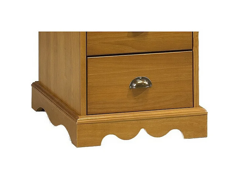 Bureau Pin Miel de Style Anglais 5 Tiroirs 1 Etagère L 100 H 74.7 P 58.3 cm