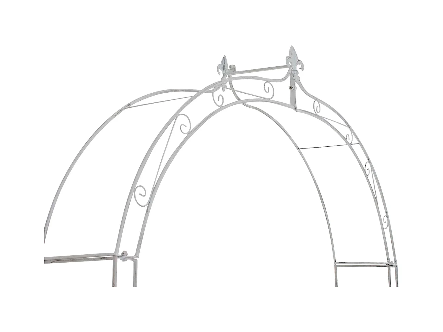 Rozenboog - Metaal - antiek/wit - Anna