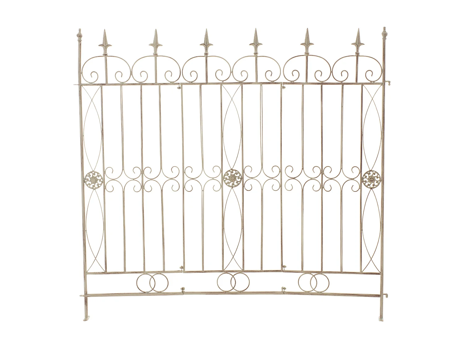 Gartenzaun - Metall - antik-creme - Mangold