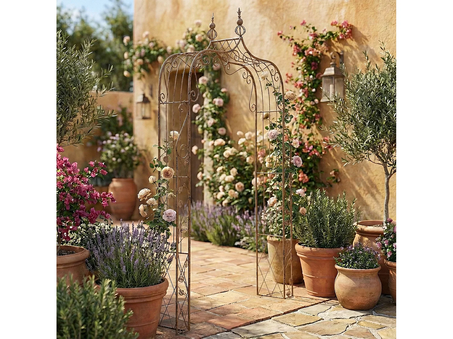 Arche à rosiers - Métal - Marron antique - Aurora