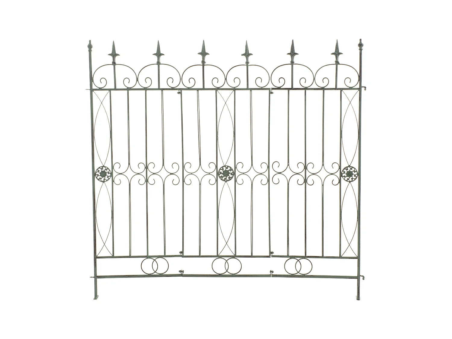 Gartenzaun - Metall - antik-grün - Mangold