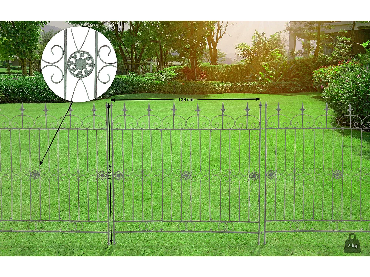 Clôture de jardin - Métal - Vert antique - Mangold