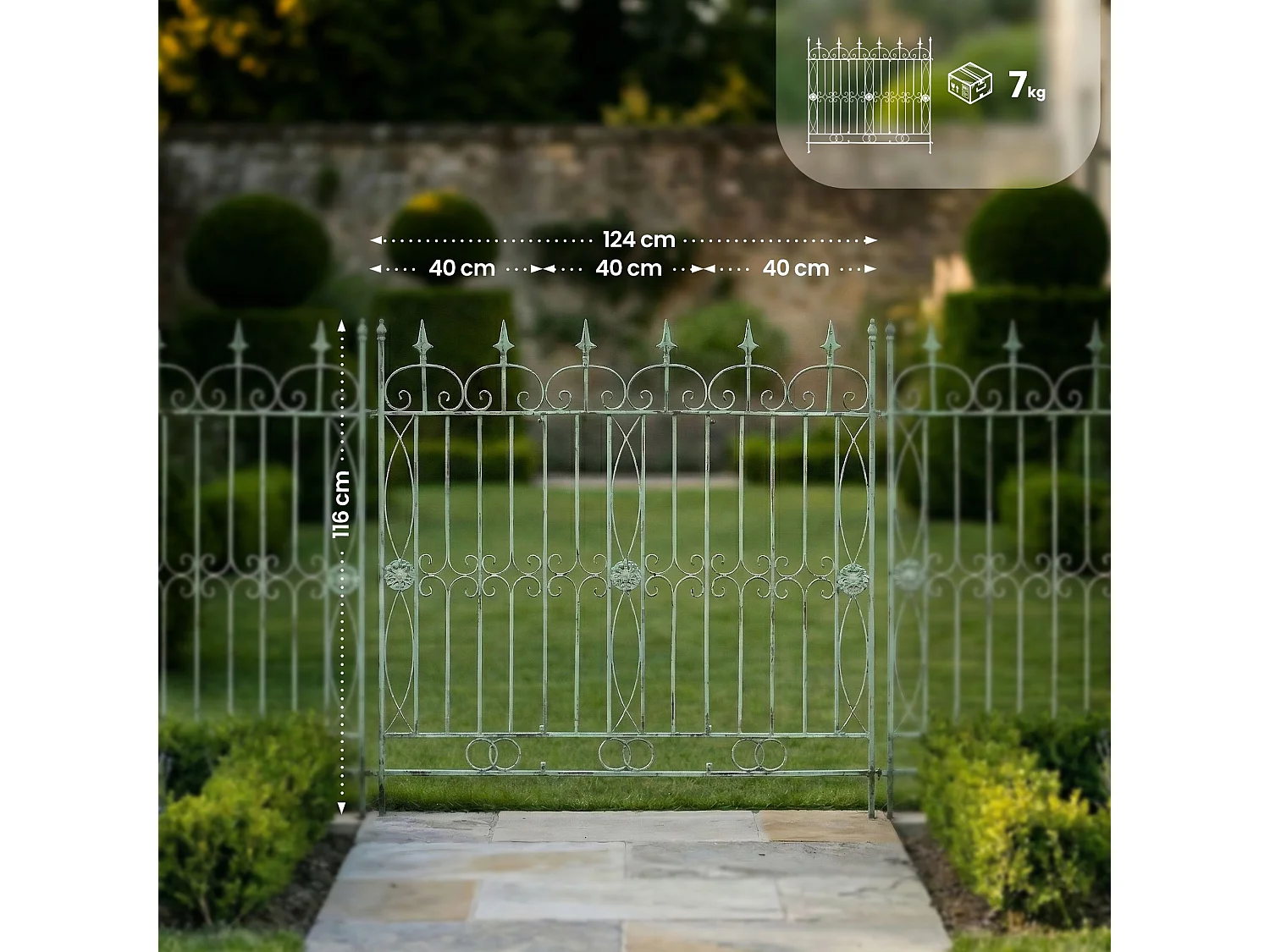 Clôture de jardin - Métal - Vert antique - Mangold