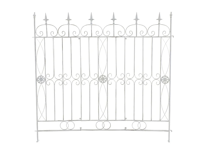 Clôture de jardin - Métal - Blanc antique - Mangold