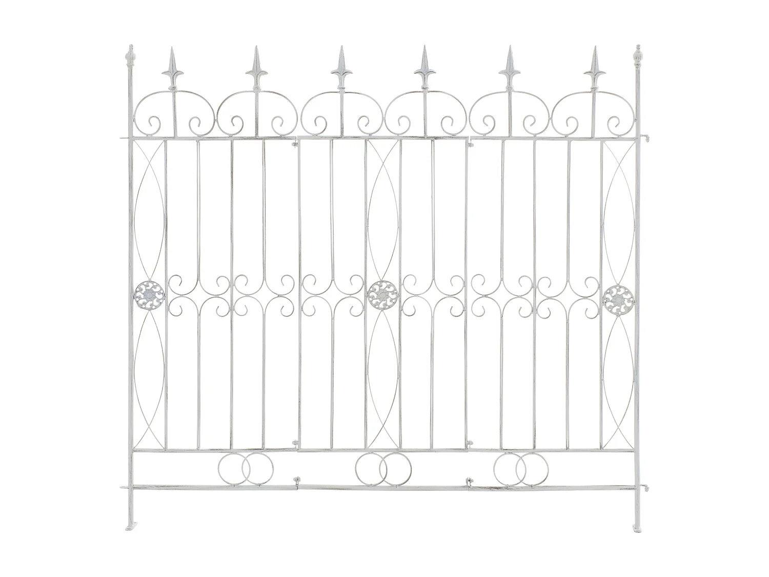 Gartenzaun - Metall - antik weiß - Mangold