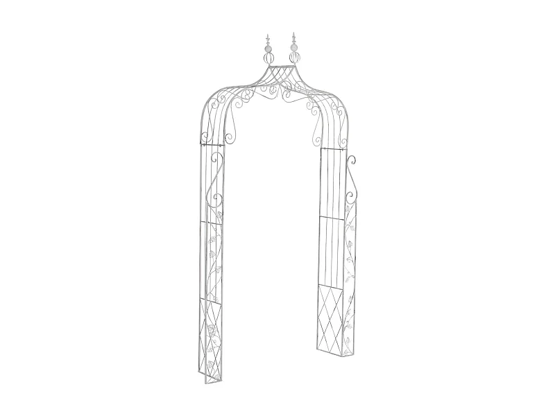 Rozenboog - Metaal - antiek/wit - Aurora