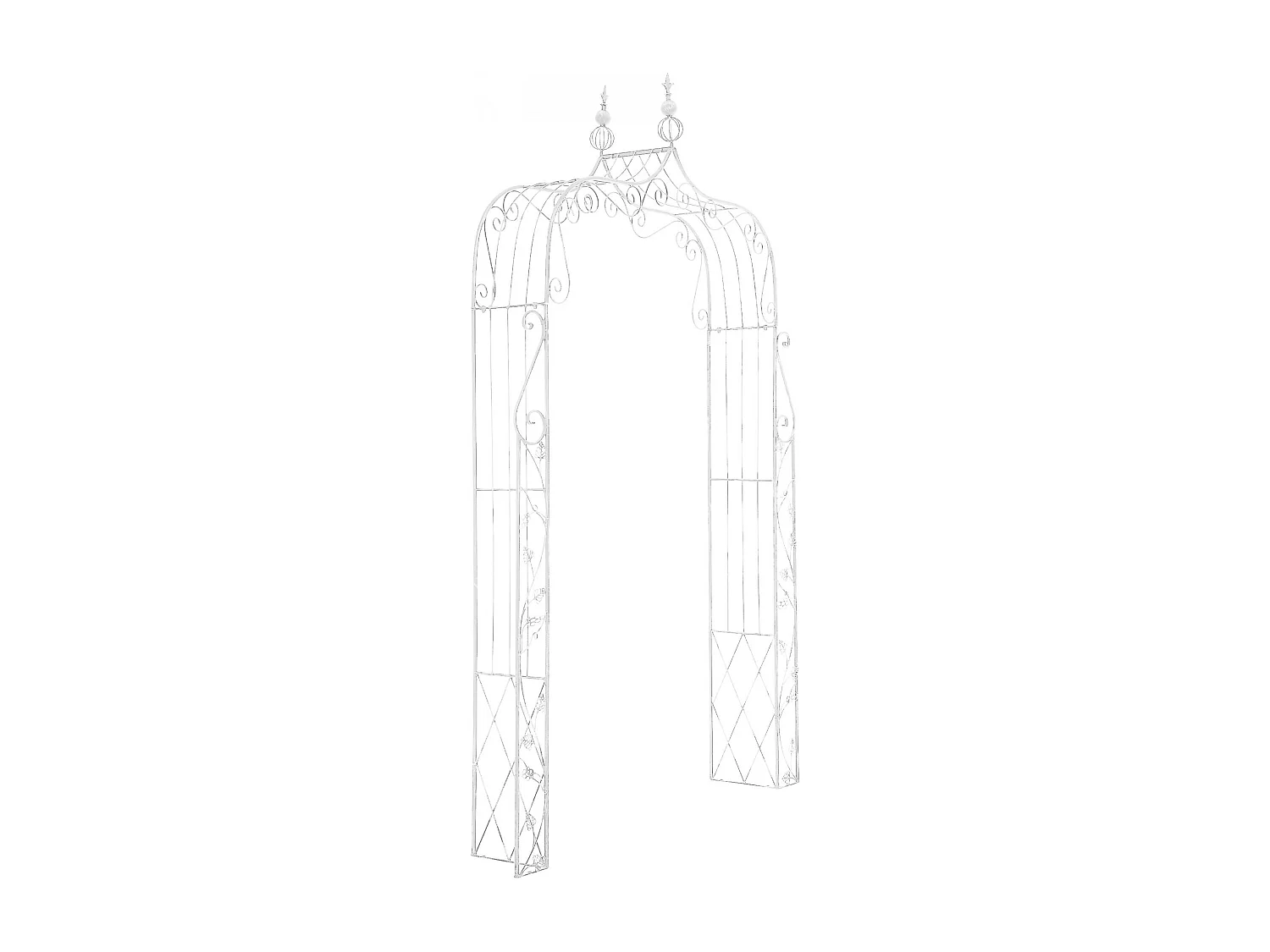 Arche à rosiers - Métal - Blanc antique - Aurora