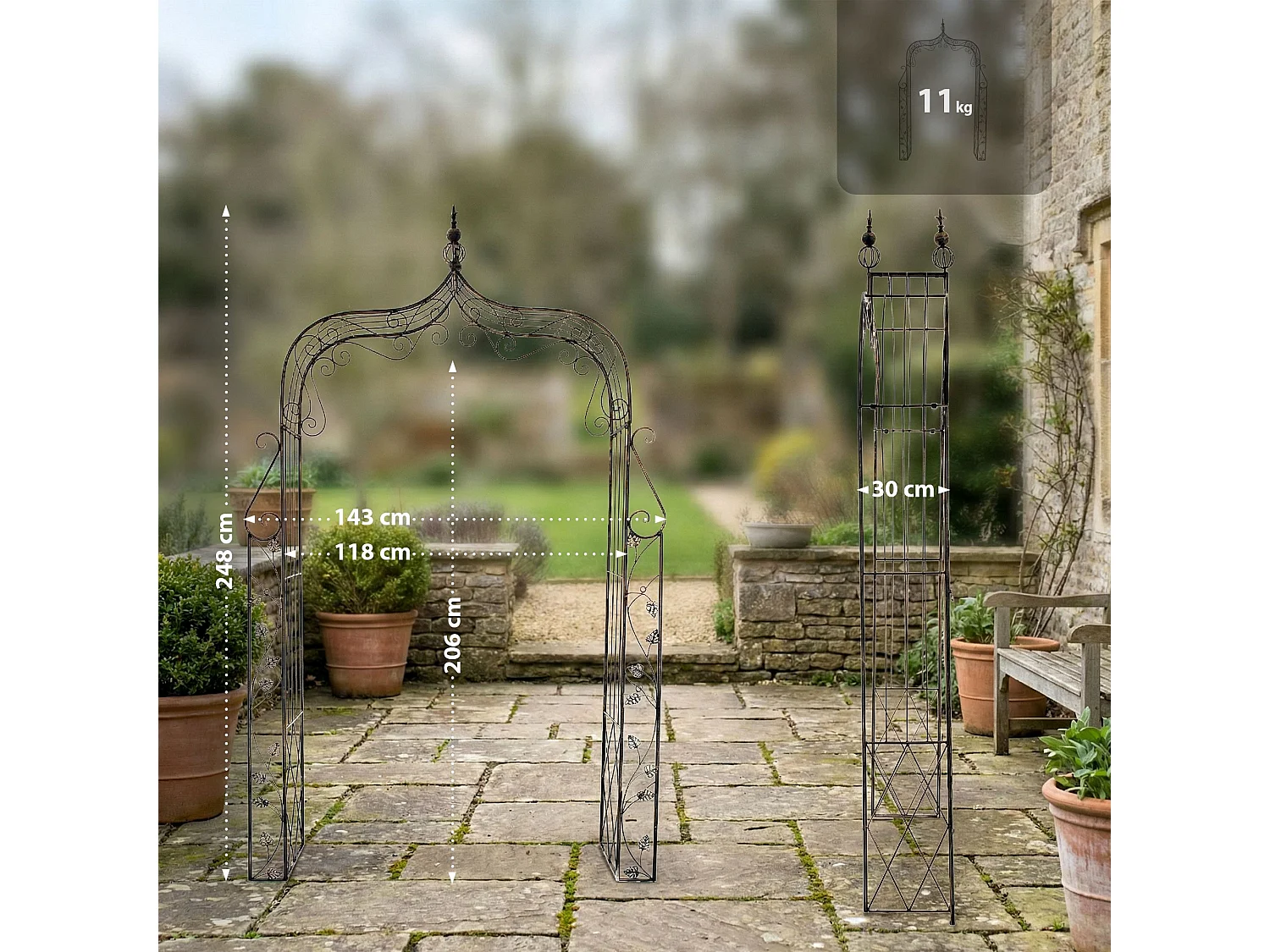 Arche à rosiers - Métal - Bronze - Aurora