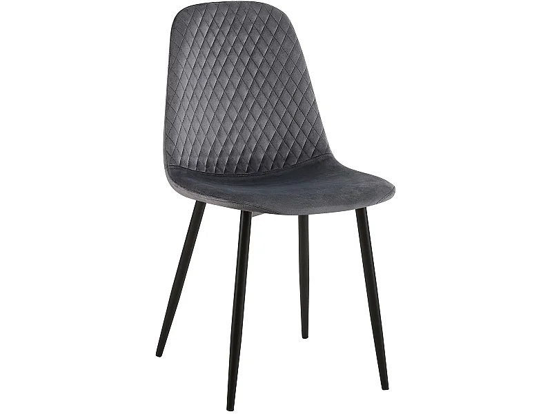 chaise salle à manger - Velours - Gris foncé - Giverny