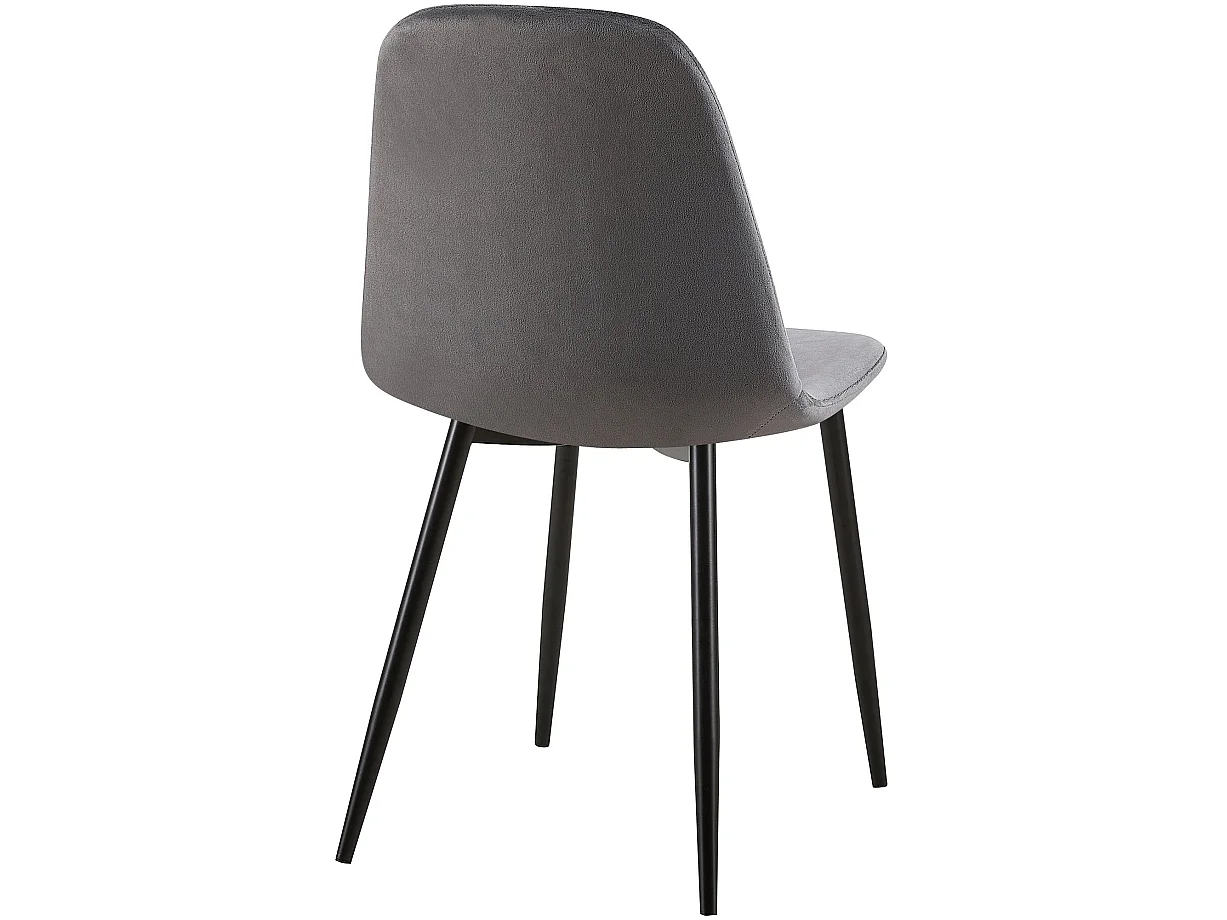 chaise salle à manger - Velours - Gris foncé - Giverny