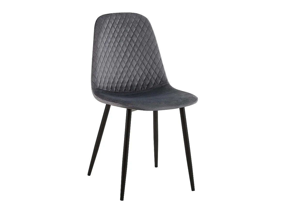 chaise salle à manger - Velours - Gris foncé - Giverny